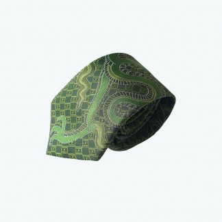 Cà vạt hoa văn Thanh Long xanh lá- 146*7 cm